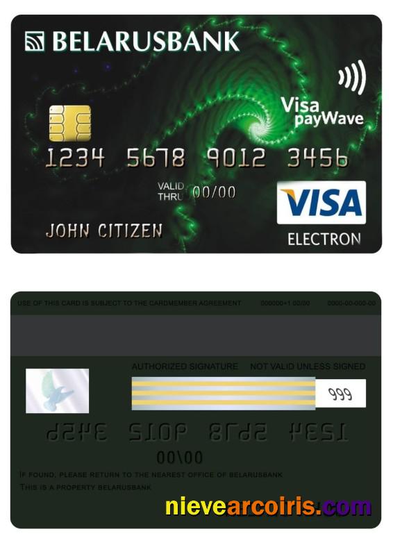Belarus bank visa electron card